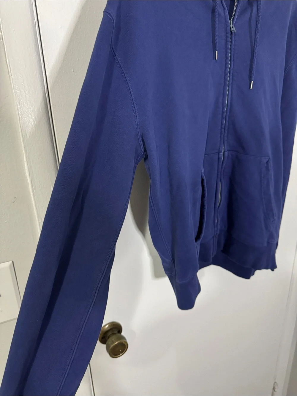 J. Crew Men’s Medium Vintage Fleece Navy Blue Zip-Up Hoodie